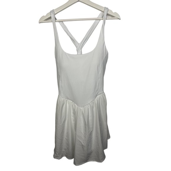 Halara Dress Fit and Flare Mini Short Large Women White Sleeveless Casual Stretc - Picture 1 of 13